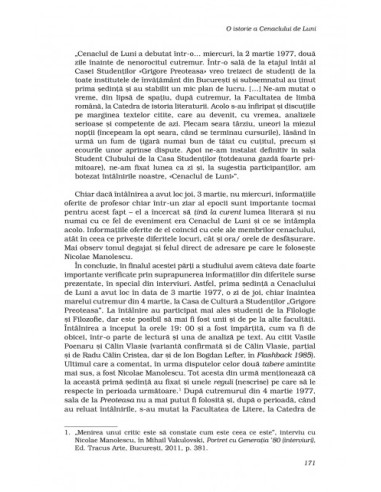 O istorie a Cenaclului de Luni