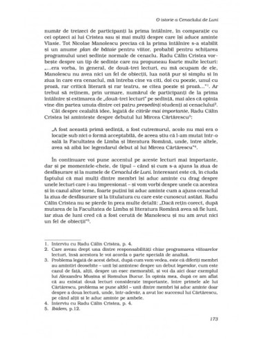 O istorie a Cenaclului de Luni