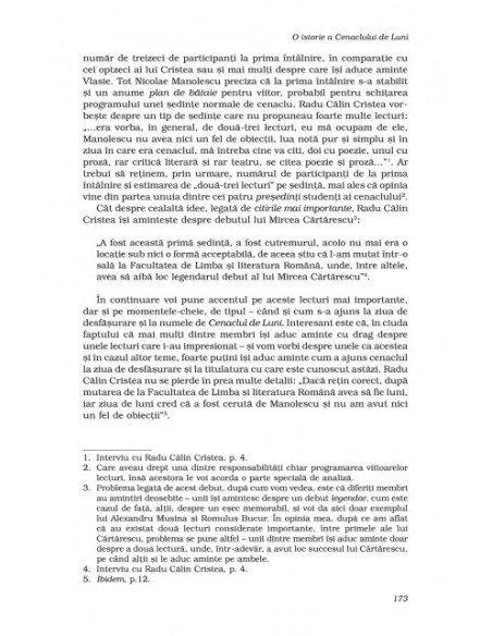 O istorie a Cenaclului de Luni