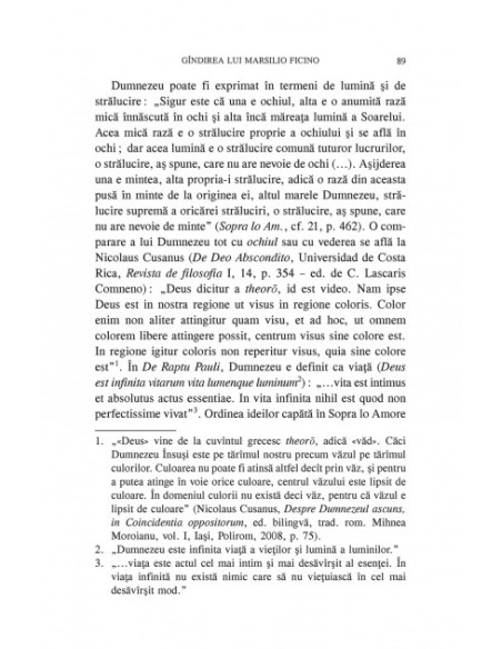 Marsilio Ficino (1433-1499) şi problemele platonismului în Renaştere