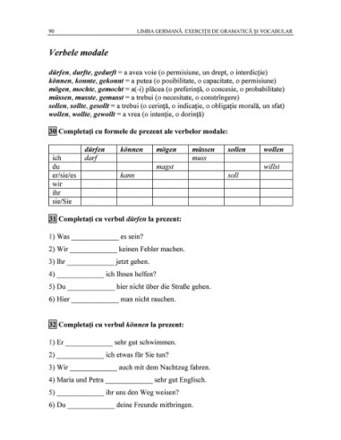Limba germană. Exerciții de gramatică...