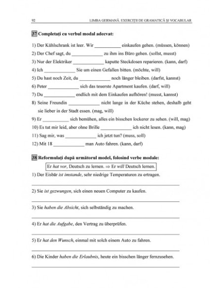 Limba germană. Exerciții de gramatică și vocabular (ediția a X-a revăzută și adăugită)