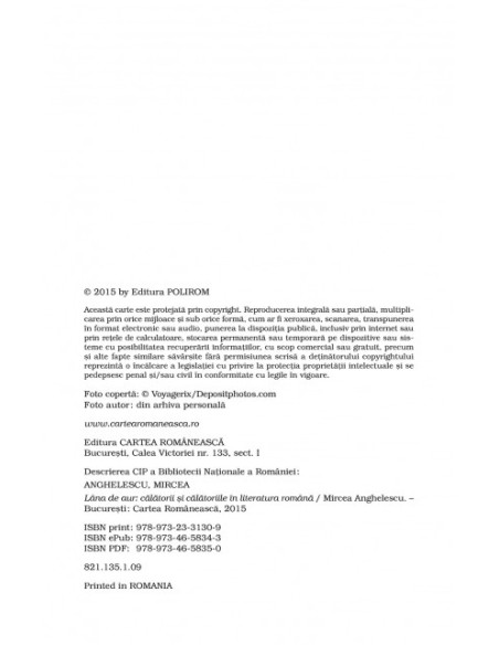 Lîna de aur. Călătorii și călătoriile în literatura română