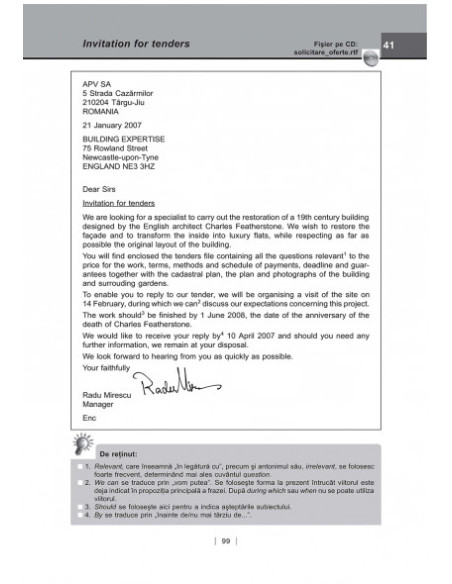 Modele de scrisori profesionale în limba engleză (ediția 2016)