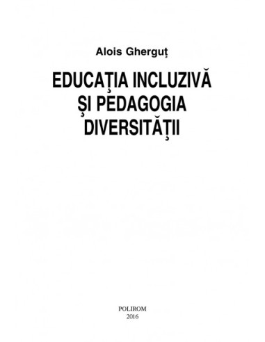 Educația incluzivă și pedagogia... Educația incluzivă și pedagogia...