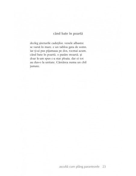 ascultă cum plîng parantezele