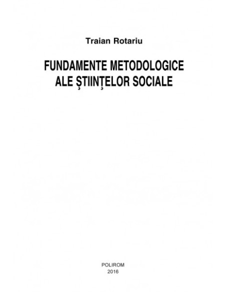 Fundamentele metodologice ale științelor sociale