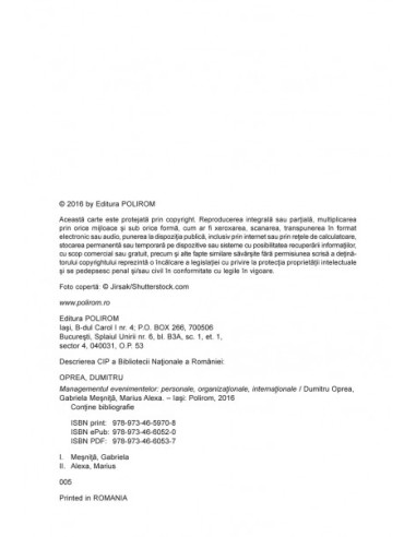 Managementul evenimentelor personale,...