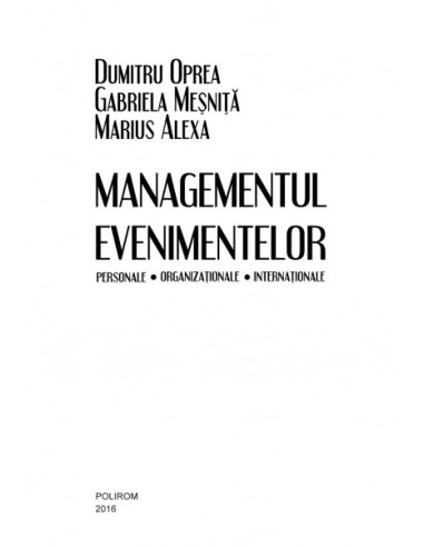 Managementul evenimentelor personale,...