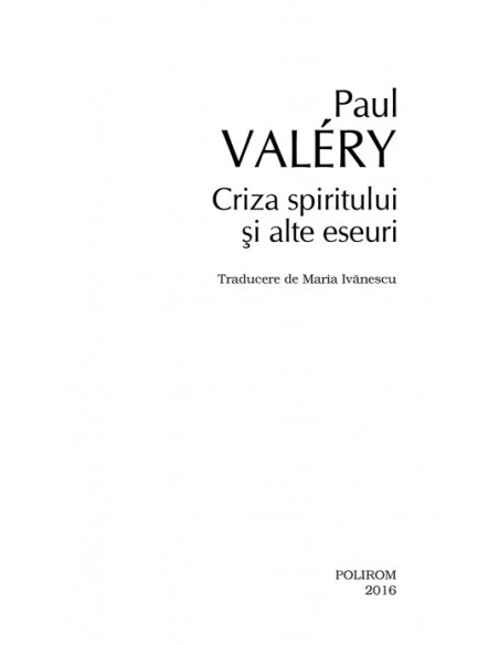 Criza spiritului şi alte eseuri