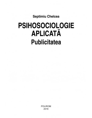 Psihosociologie aplicată. Publicitatea
