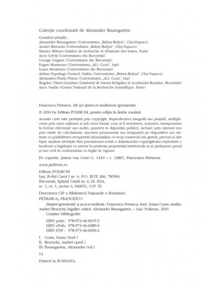 Despre ignoranţă: a sa şi a multora (editie bilingva)