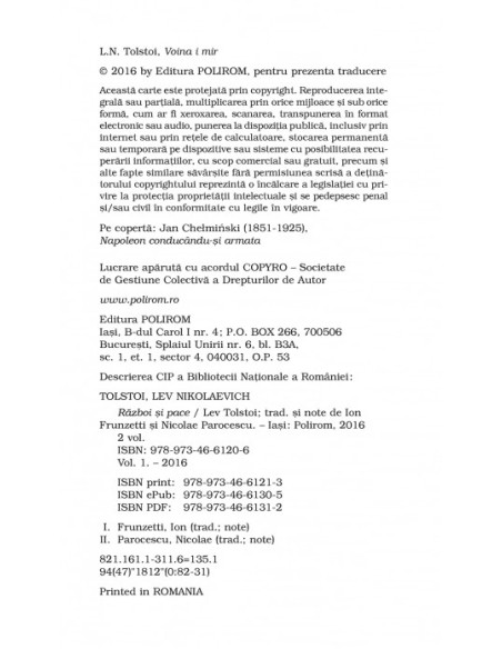 Război şi pace (2 volume)