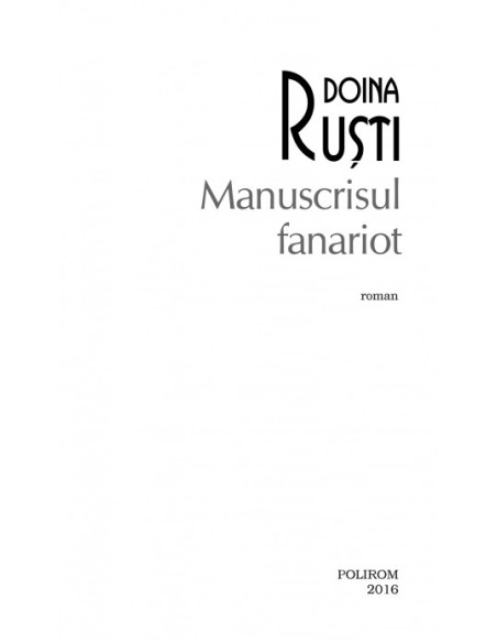 Manuscrisul fanariot (ediţie de buzunar)