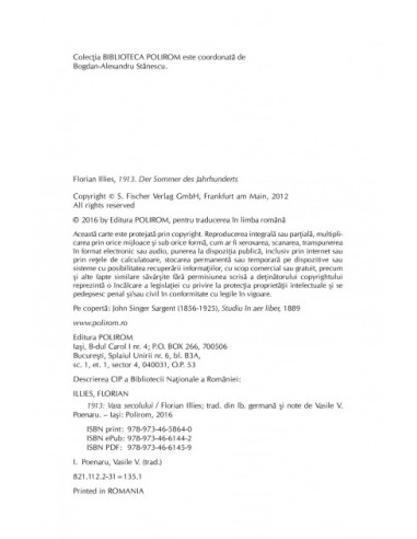 1913. Vara secolului 1913. Vara secolului