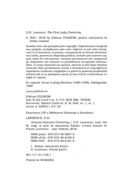 Amantul doamnei Chatterley (ediţie de buzunar)