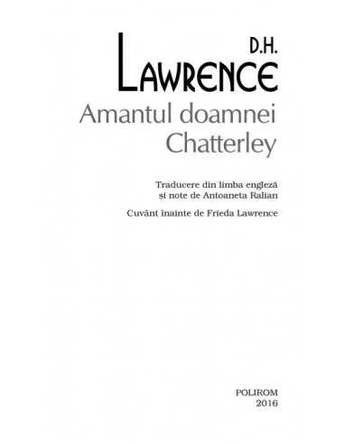 Amantul doamnei Chatterley (ediţie de...
