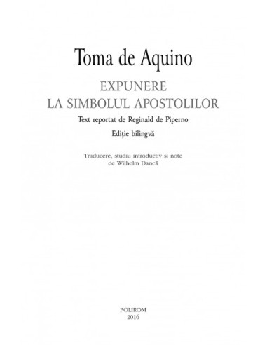 Expunere la simbolul apostolilor... Expunere la simbolul apostolilor...