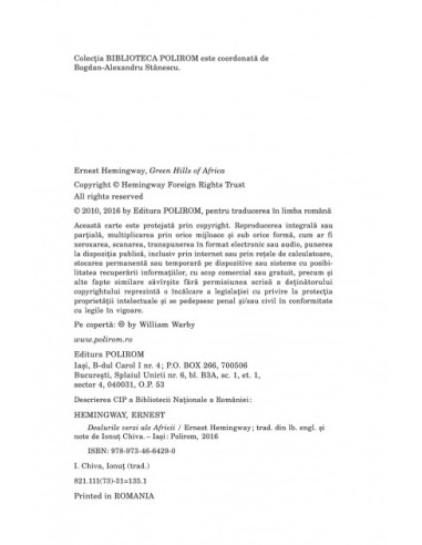 Dealurile verzi ale Africii (ediția...