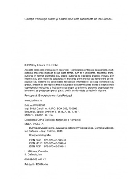 Bulimia nervoasă. Teorie, evaluare şi tratament