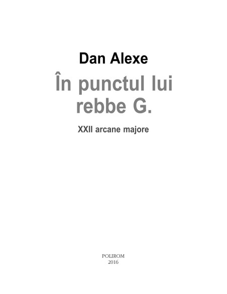 În punctul lui rebbe G.