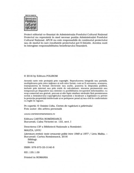 Literatura eretică. Texte cenzurate politic între 1949 şi 1977