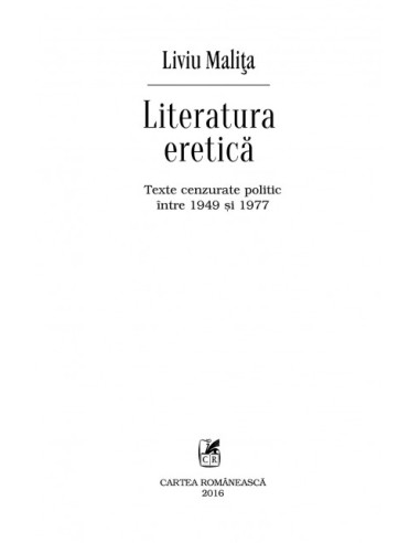 Literatura eretică. Texte cenzurate...