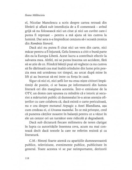 Am reuşit să rămîn eu însămi (interviuri)