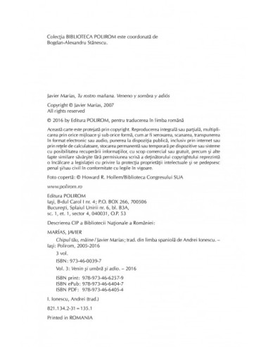 Chipul tău mîine. Venin şi umbră şi adio