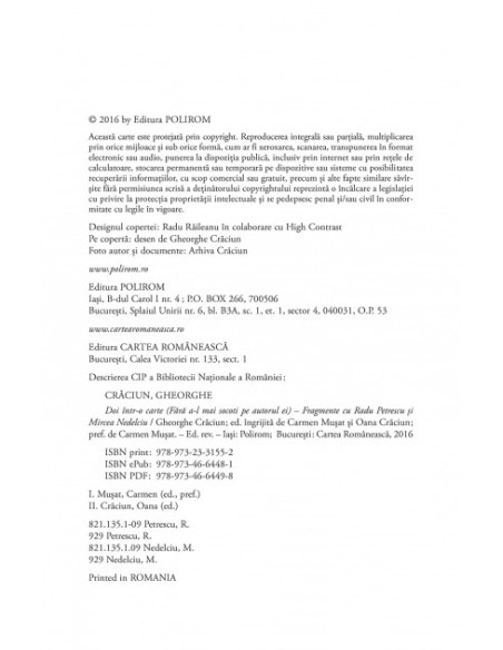Doi într-o carte (fără a-l mai socoti pe autorul ei). Fragmente cu Radu Petrescu şi Mircea Nedelciu