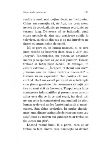 Meseria de romancier