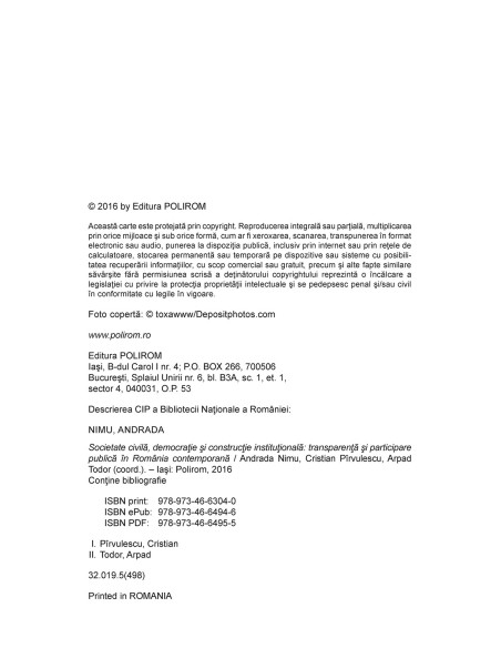 Societate civilă, democraţie şi construcţie instituţională