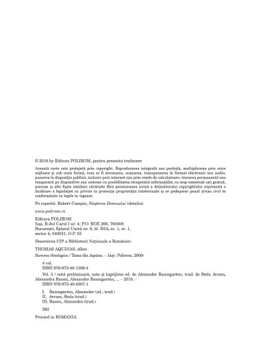 Summa theologica. Volumul III