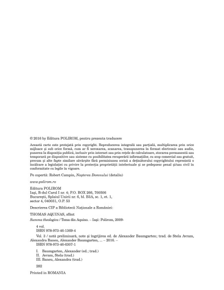 Summa theologica. Volumul III