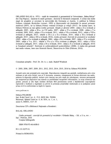 Limba germană. Exerciţii de gramatică...