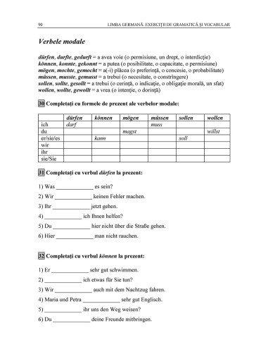 Limba germană. Exerciţii de gramatică...