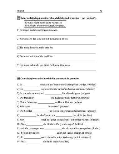 Limba germană. Exerciţii de gramatică...