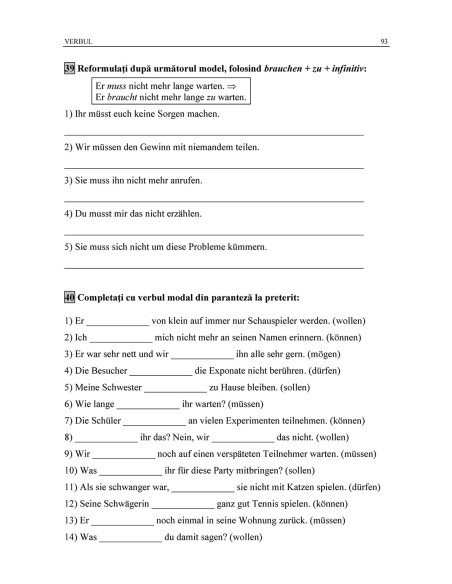 Limba germană. Exerciţii de gramatică şi vocabular