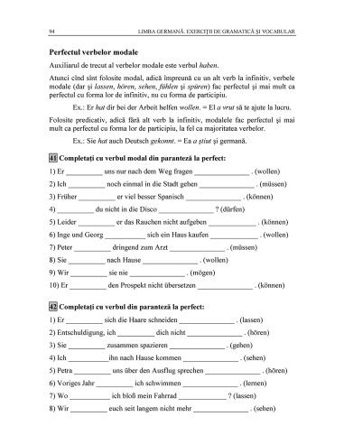 Limba germană. Exerciţii de gramatică...