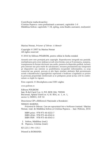Prizonieră în Teheran. Cum am supravieţuit într-o închisoare iraniană