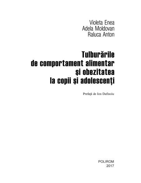 Tulburările de comportament alimentar şi obezitatea la copii şi adolescenţi