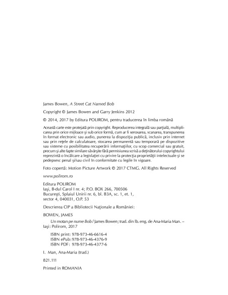 Un motan pe nume Bob (ediţie limitată)
