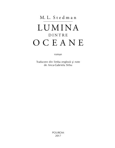 Lumina dintre oceane (ediţie limitată)