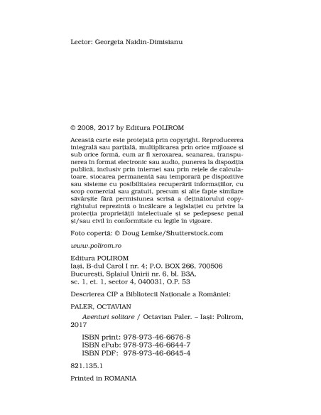 Aventuri solitare (ediţie de buzunar)