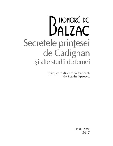 Secretele prinţesei de Cadignan şi... Secretele prinţesei de Cadignan şi...