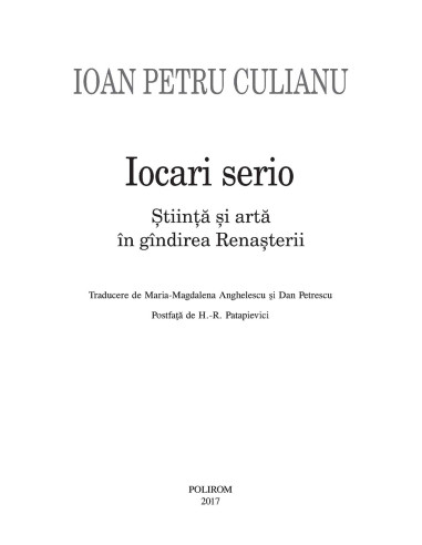 Iocari serio. Ştiinţă şi artă în... Iocari serio. Ştiinţă şi artă în...