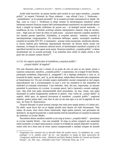 „Corpul politic” în cultura...