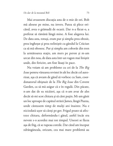 Un dar de la motanul Bob Un dar de la motanul Bob