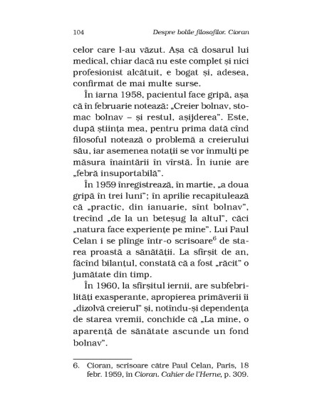 Despre bolile filosofilor. Cioran