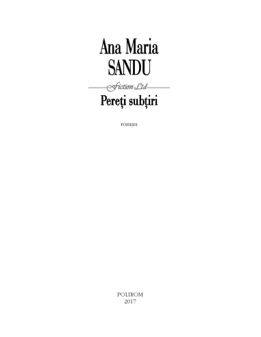 Pereţi subţiri Pereţi subţiri